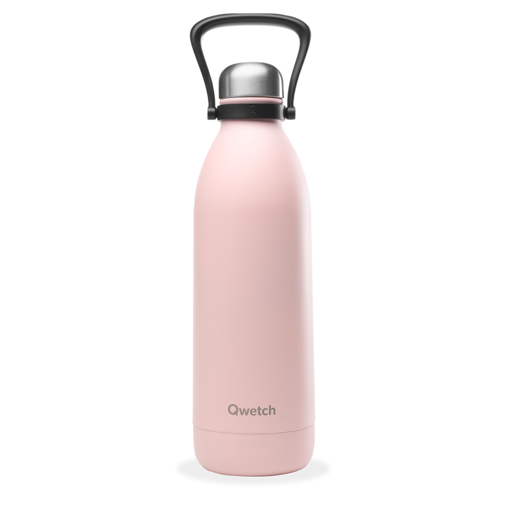 Pastel Pink Qwetch Insulated, Reusable Stainless Steel Bottle