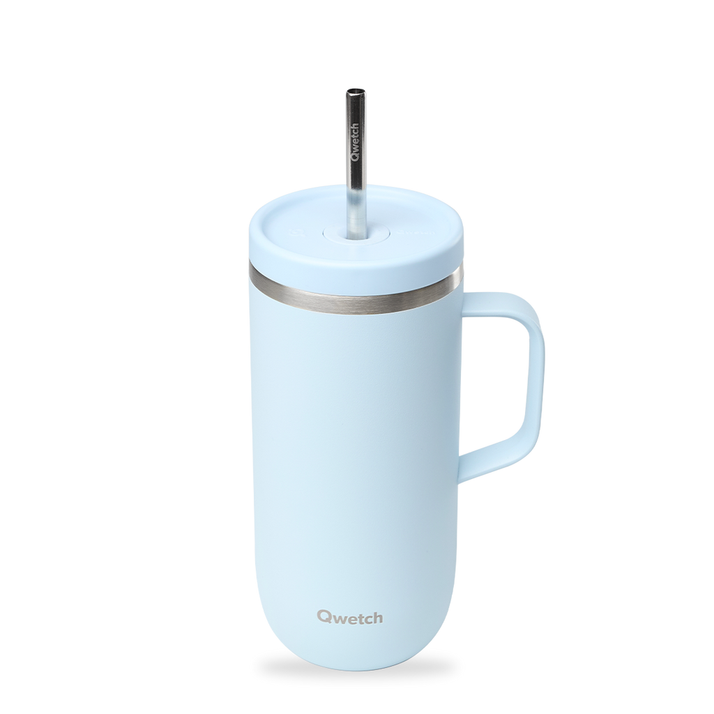 Insulated Cold Cup with Handle - Pastel Blue