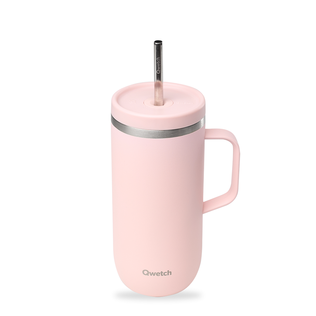 Insulated Cold Cup with Handle - Pastel Pink