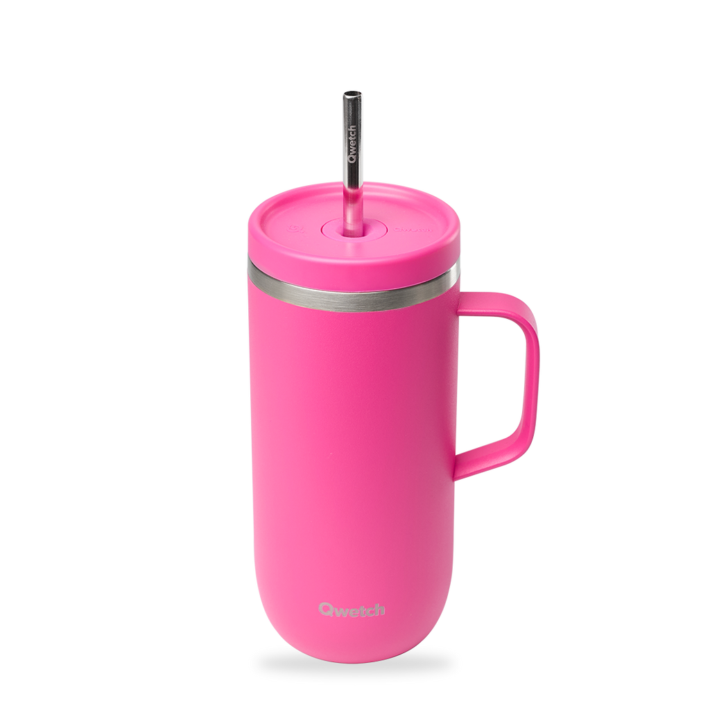 Insulated Cold Cup with Handle - Matt Magenta